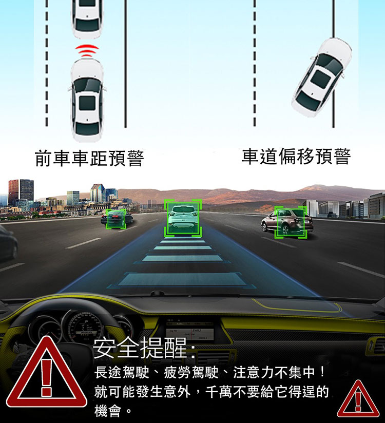 ODEL T6 2K畫質前後錄影+測速器