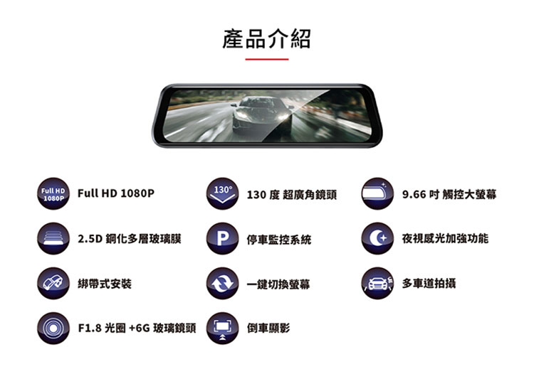 PAPAGO RAY CP 電子後視鏡行車紀錄器