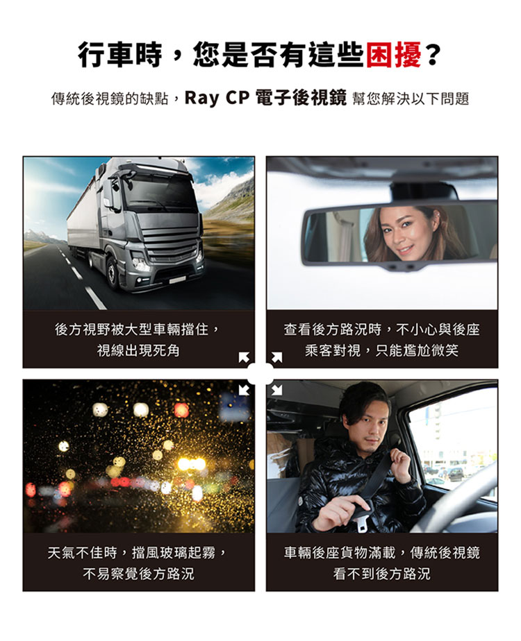 PAPAGO RAY CP 電子後視鏡行車紀錄器