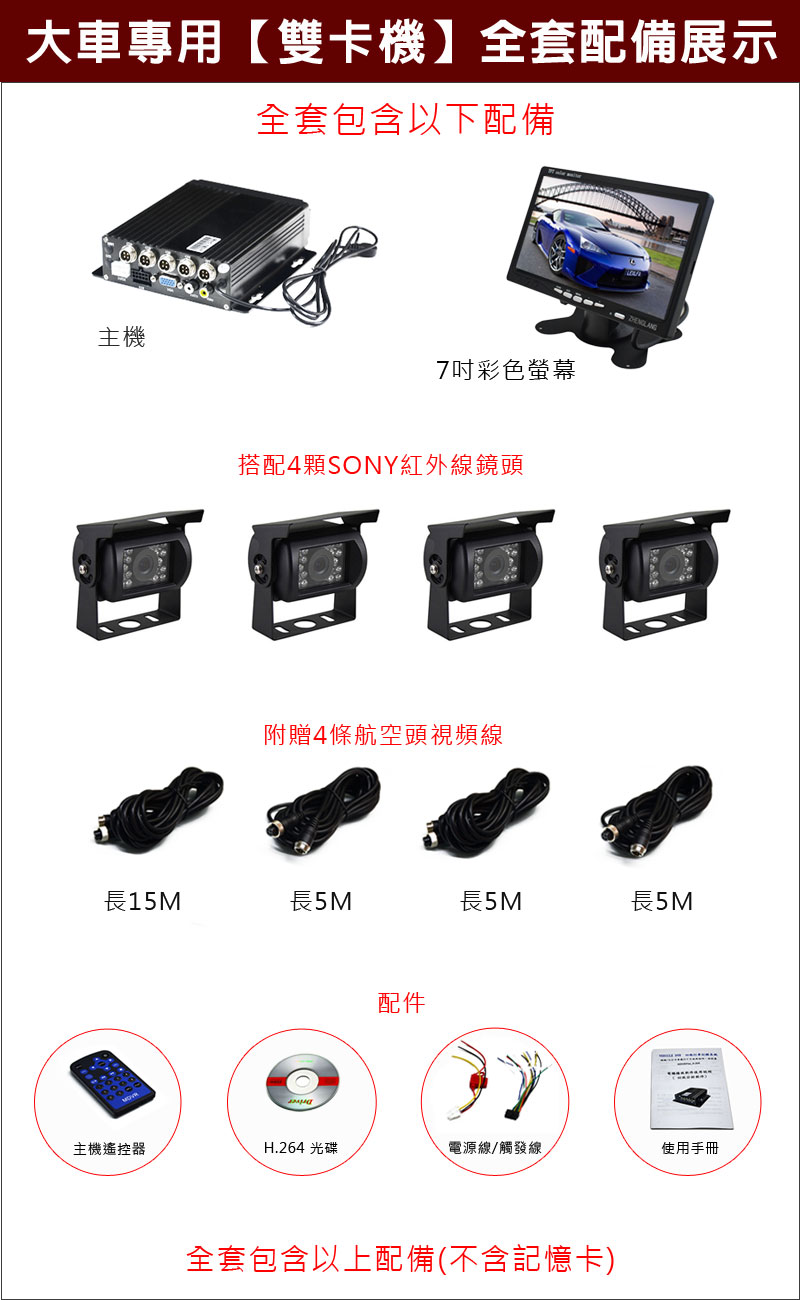 雙卡機全套配備